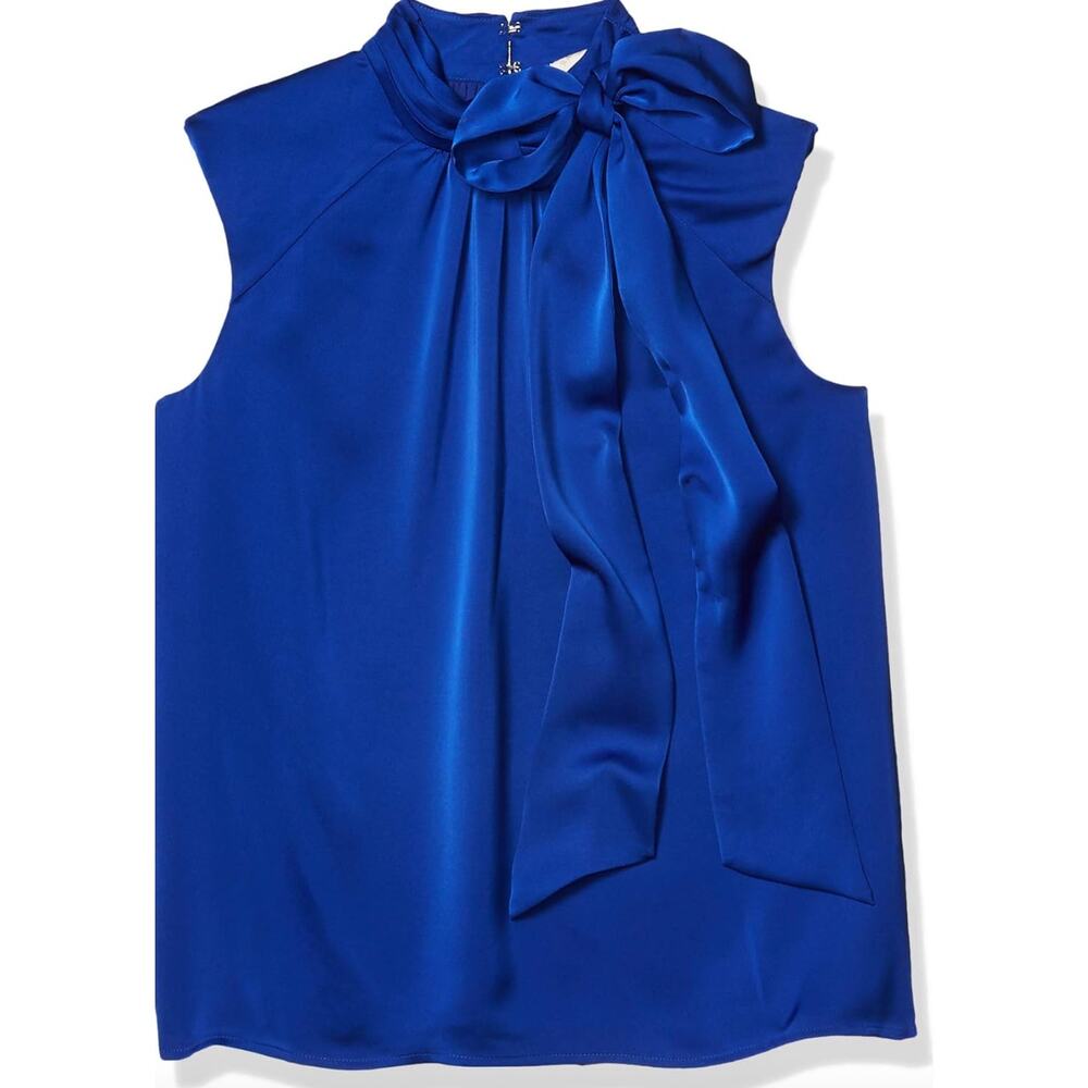 $295 Ramy Brook Blouse Size XS NEW Satin Top Aviva Womens Color Blue Cobal